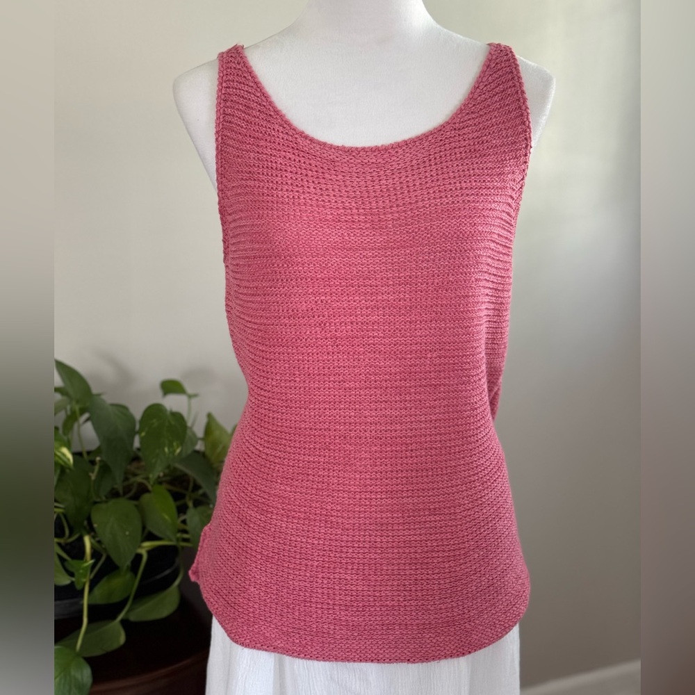 August Silk Knit Top, Rose/Pink, Large